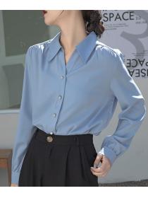 Discount Pure Color Sweet Fresh Nobel Style Blouse 