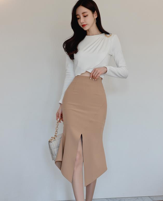 Korean Style Slit Slim Sexy Fashion Outfits