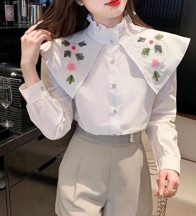 Korean Style Stand Collars Nobel Fashion Blouse