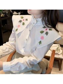Korean Style Stand Collars Nobel Fashion Blouse 
