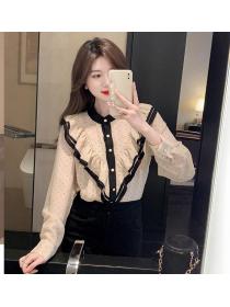 Korean Style Stand Collars Nobel Fashion Blouse 