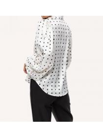 European Style Wave Point Loose Blouse 
