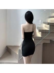 Single shoulder sexy dress