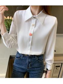 On Sale Button Matching Sweet Fresh Blouse