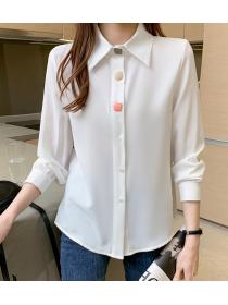 On Sale Button Matching Sweet Fresh Blouse