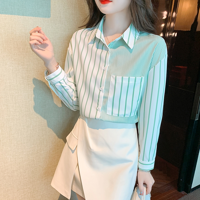 Korean Style Stripe Fashion Blouse