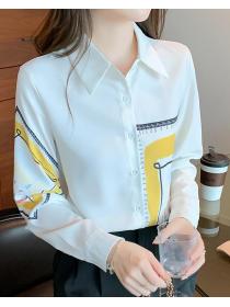 For Sale Color Matching Sweet Fresh Blouse 