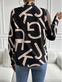 Fashion style Printed long sleeve shirt mesh shirt 