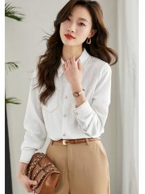 Korean style shirt spring white tops