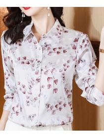 Women's  Doll Collars Fashion Style Floral Blouse 