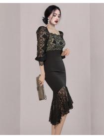 Korean Style Lace Hollow Out Slim Suits 