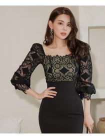 Korean Style Lace Hollow Out Slim Suits 