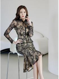 OL  Style Lace Hollow Out Slim Suits 