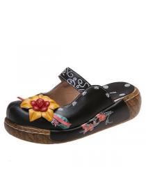 Summer Vintage style Thick sole Flower sandals