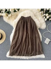 Fashionable Solid color Summer Gauze Skirt 