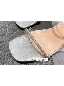 On sale Transaprent PVC Thick heels Sandals