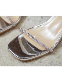 Fashion style Summer Transaprent PVC Thick heels Sandals