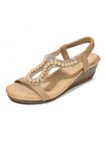 Women's wedge heel sandals diamond beads jewelry fashion sandals