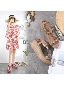 New style elastic strap wedge sandals large size fashion sandals