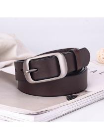 Simple Elastic buckle leather belt Women’s matching waist belt