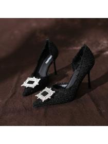 Korean style Fashion rhinestones Pointed high heels