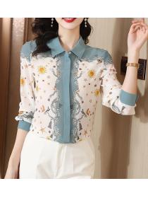 On Sale Color Matching Fashion Style Blouse 