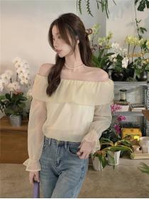 Korean style short shirt unique tops for women