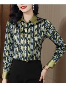 New arrival Silk Fashion Printed Blouse 
