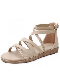 Summer large size women's shoes 41-43 Summer woven Roman sandals for women