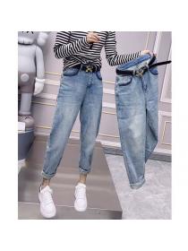 Korean style Trend Women's Loose High waist Wide leg Jeans