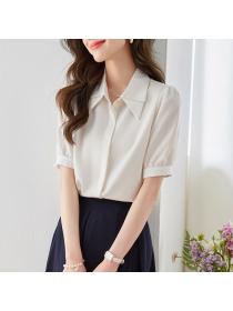 Korean style Matching Soft OL Solid color blouse 