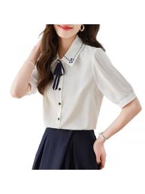 Korean style Summer Short sleeve OL Blouse for women