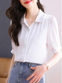 Korean style Summer Chiffon White OL Blouse for women