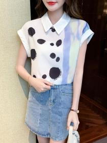 Summer Korean style Polo collar Chiffon Shirt 