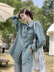 New style fashion casual loose denim Blouse