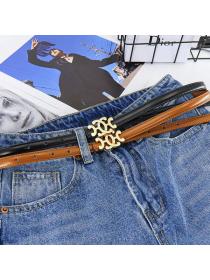 Fashion Women's Golden buckle belt cowhide Jeans belt