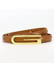 Fashion Women's Golden buckle Matching belt cowhide Jeans belt