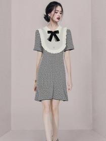 Korean style Summer Short sleeve knitted dress 