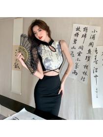 Chinese style Sexy Cheongsam Split dress 