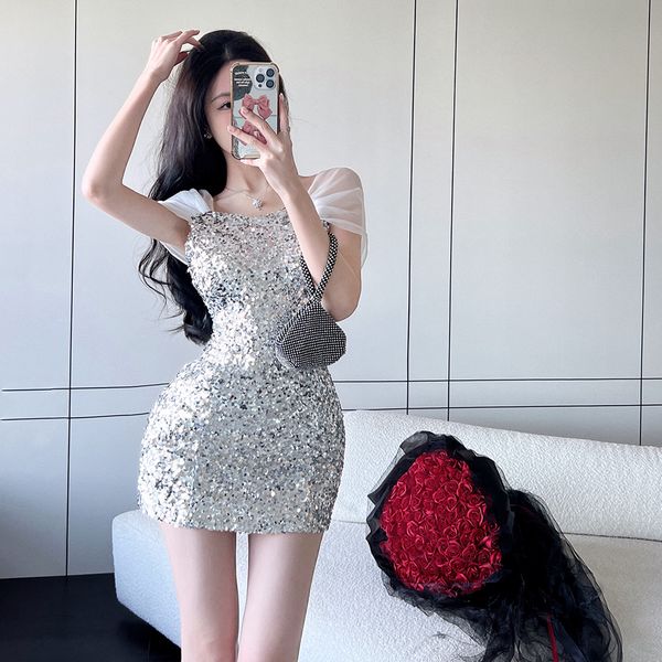 Korean style Fashion Sexy Sequins Slim Dress