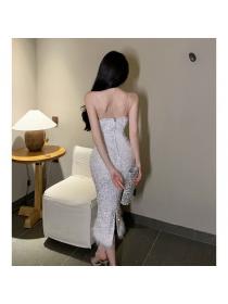Korean style Fashion Sexy Sequins Long dress  