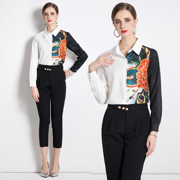 European style Fashion Long-sleeved Blouse for women