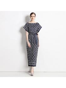European style Elegant Fashion Loose Maxi dress(with dress)