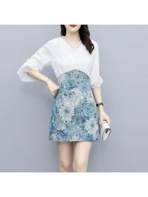 Korean style Summer Fashion Long sleeve Dress 