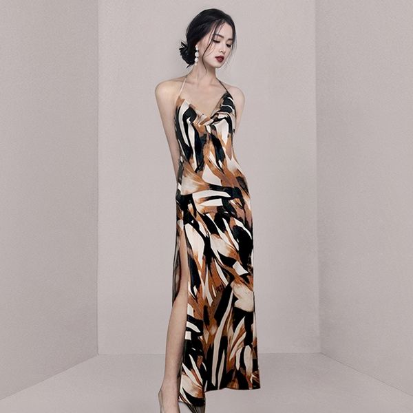 Korean style Summer Slim Printed Sling dress