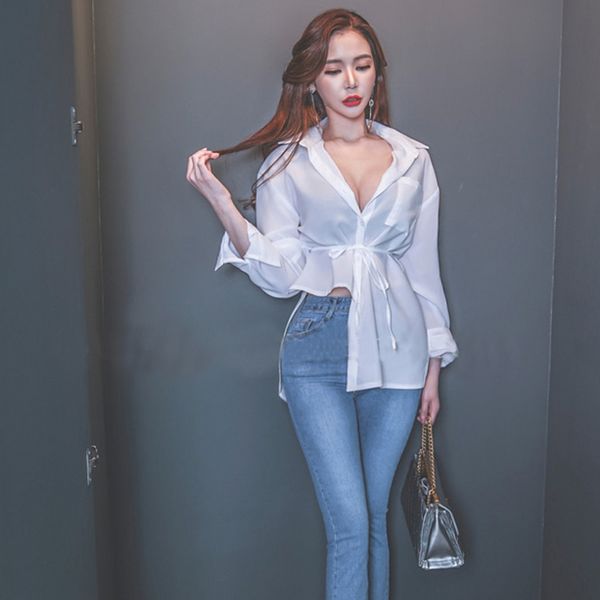 Korean style Fashion Loose Sexy Blouse