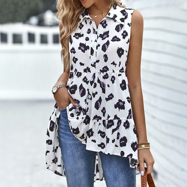 European style Casual Summer Printed Blouse