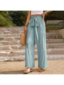 European style Summer Solid color Loose Casual Pants 