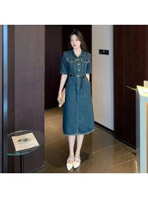Korean style Retro Simple Denim dress for women