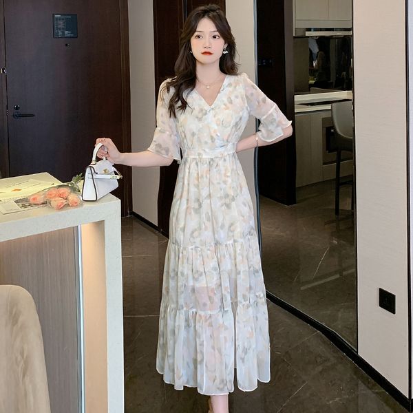 Korean style Loose Summer Casual Floral dress